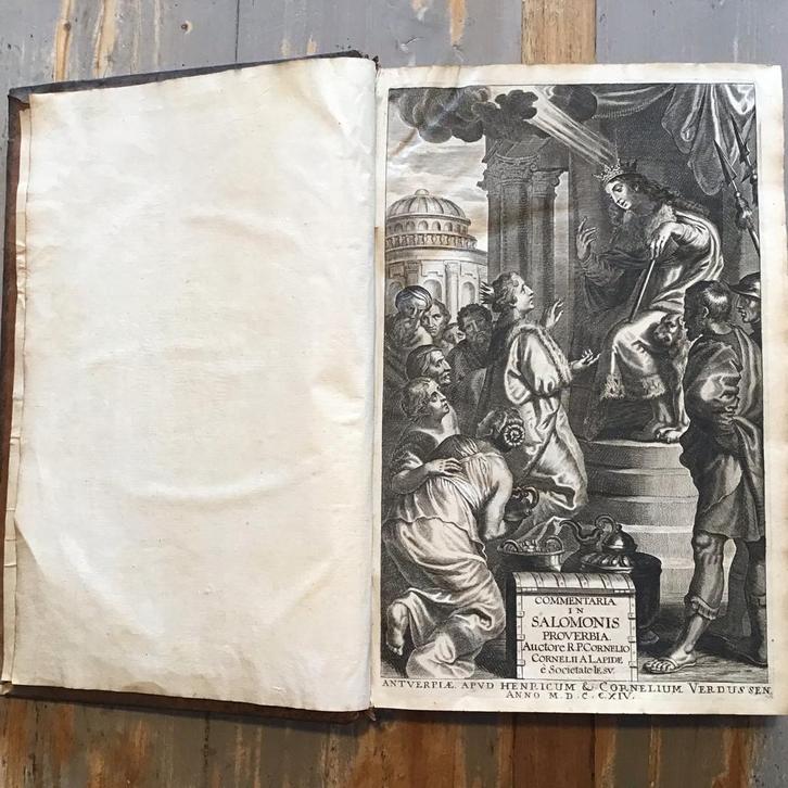 Cornelis a Lapide - Commentaria in Salomonis Proverbia 1714, Antiek en Kunst, Antiek | Boeken en Bijbels, Ophalen