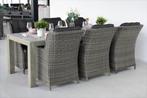 Cancun Tafel 240 Polystone Grey met 6 Darwin Stoelen SHOWROO, Wicker, Tuinset, Eettafel, 6 zitplaatsen