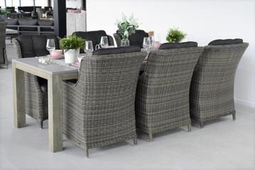 Cancun Tafel 240 Polystone Grey met 6 Darwin Stoelen SHOWROO