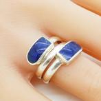 Zilveren ring met Sodaliet, Sieraden, Tassen en Uiterlijk, Ringen, Gebruikt, Verzenden, 17 tot 18, Nvt