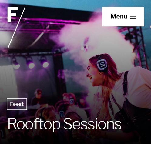 Ruilen: 2 tickets rooftop sessions dance (zaterdag), Tickets en Kaartjes, Concerten | Pop, Twee personen, September