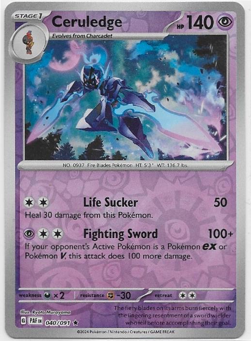 Paldean Fates,  Ceruledge [reverse] 40/91, Hobby en Vrije tijd, Verzamelkaartspellen | Pokémon, Nieuw, Losse kaart, Ophalen of Verzenden