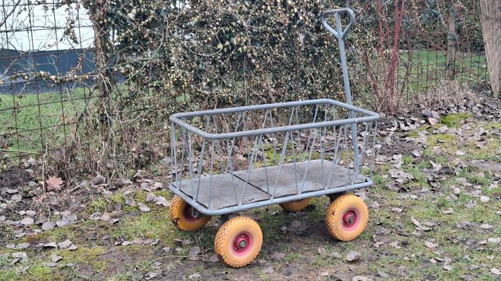 Handkar / bolderkar zeer degelijk, Tuin en Terras, Kruiwagens, Gebruikt, Handmatig, Tweewielig, Ophalen of Verzenden