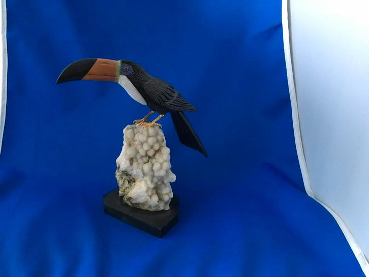 Toekan, mineraal, beeld, vogel, verzamel, Antiek en Kunst, Curiosa en Brocante, Ophalen of Verzenden