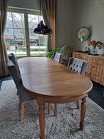 Eiken landelijke tafel met 6 stoelen, Ophalen, Zo goed als nieuw