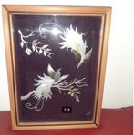 Vintage diorama 3d vitrine parelmoer vogels, Ophalen of Verzenden