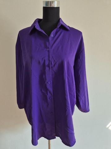 Top61 - Donkerpaarse Just woman By Matteo blouse maat 42 (1) beschikbaar voor biedingen