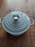 Le creuset 20 cm wit gietijzeren, Koekenpan of Braadpan, Gebruikt, Ophalen of Verzenden, Gietijzer