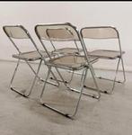 4 Giancarlo Piretti voor Castelli PILA stoelen vintage, Overige materialen, Vier, Gebruikt, Ophalen of Verzenden