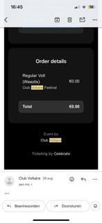 Ticket club Voltaire, Tickets en Kaartjes, Eén persoon