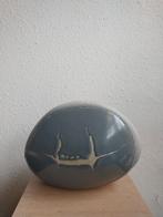 Sculptuur grijs groen glazuur hoogte 15 cm., Ophalen of Verzenden