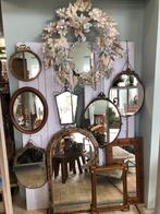 Diverse vintage spiegels metaal hout ovaal rond rechthoekig, Ophalen, Gebruikt, Onbekend, Onbekend