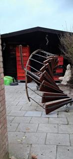 Houten wenteltrap met ijzeren frame - 3.20m hoog, Doe-het-zelf en Verbouw, Ladders en Trappen, Ophalen of Verzenden, Gebruikt