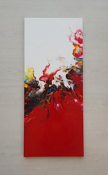Rood Acryl Schilderij 30x70cm canvas 