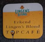 Lingen's Blond Bier emaille reclamebord, Ophalen of Verzenden, Gebruikt, Viltje(s), Overige merken