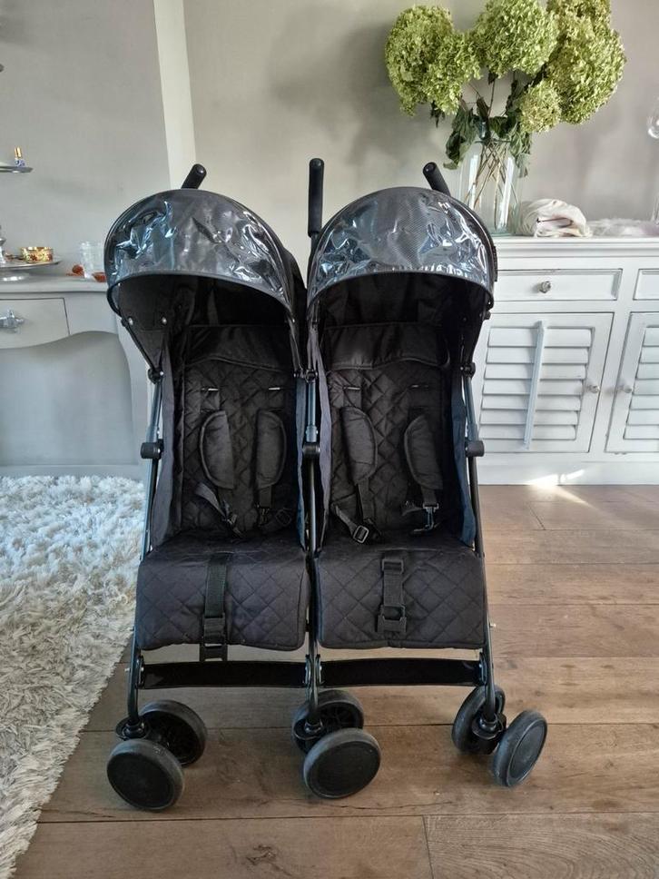 Zwarte Adventure buggy tweeling, Kinderen en Baby's, Kinderwagens en Combinaties, Overige merken, Ophalen of Verzenden