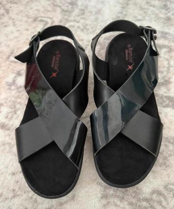 Xsensible Sandalen Zwart Kruisband Luxe Leer 38 G beschikbaar voor biedingen