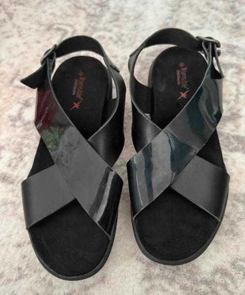 Xsensible Sandalen Zwart Kruisband Luxe Leer 38 G, Kleding | Dames, Schoenen, Zo goed als nieuw, Sandalen of Muiltjes, Zwart, Ophalen of Verzenden
