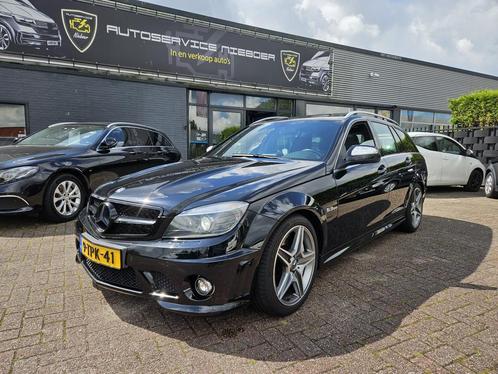 Mercedes-Benz C-Klasse 6.2 C63 AMG Estate AUT 2008 Zwart, Auto's, Mercedes-Benz, Bedrijf, C-Klasse, Benzine, G, Stationwagon, Automaat