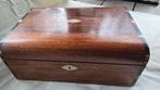 Antieke houten schrijfdoos met inktpotten (ca. 1900), Antiek en Kunst, Ophalen of Verzenden