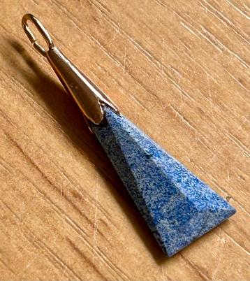 Gouden hanger 9 kt - blauwe steen beschikbaar voor biedingen