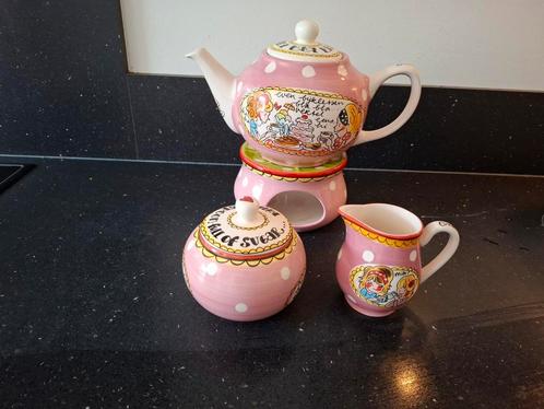 Blond Amsterdam theepot, theelichtje, suikerpot en melkkan, Huis en Inrichting, Keuken | Servies, Zo goed als nieuw, Overige typen