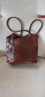 Vintage Florence made in italy Cloe schouder/rugtas leer, Ophalen of Verzenden, Gebruikt, Bruin, Overige typen