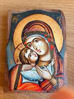 Handgeschilderd Icoon Maria met Kind, Antiek en Kunst, Antiek | Religie, Ophalen of Verzenden