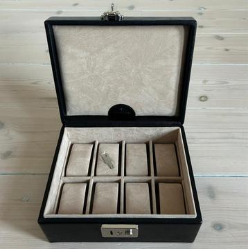 Windrose Beluga Horlogedoos zwart leer  (incl Slot) beschikbaar voor biedingen