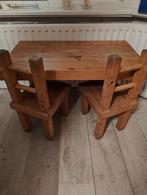 Houten schooltafeltje met 2 stoeltjes, Ophalen, Gebruikt, Tafel(s) en Stoel(en)