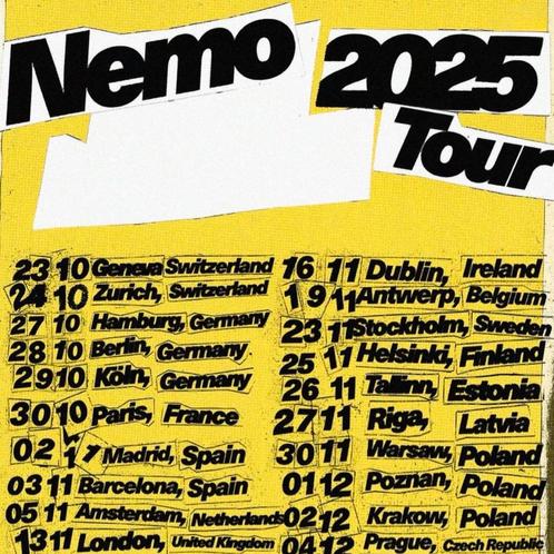Nemo tour 2025 | 2 kaarten, Tickets en Kaartjes, Concerten | Pop, Twee personen, November