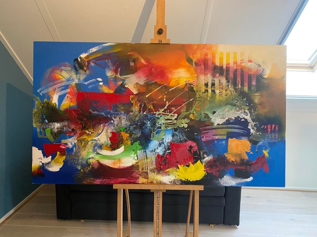 William Malucu 160 x 90 cm, Antiek en Kunst, Kunst | Schilderijen | Abstract, Ophalen