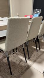 6 Beige Eetkamerstoelen in Goede Staat, Huis en Inrichting, Stoelen, Bruin, Ophalen of Verzenden, Zo goed als nieuw, Stof