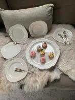 Crown Devon embossed taart set 5 pers izgst antiek porselein, Antiek en Kunst, Antiek | Porselein, Ophalen