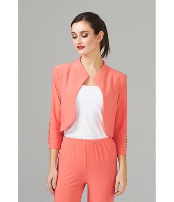 Ribkoff pittige bolero koraal 3/4 mouw met knoopjesdetail 42 beschikbaar voor biedingen