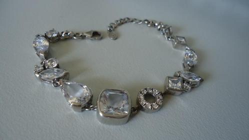 ZGAN  Zilveren armband  met heldere stenen, Sieraden, Tassen en Uiterlijk, Armbanden, Zo goed als nieuw, Zilver, Zilver, Met bedels of kralen
