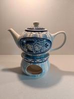 Theepot Delfts Blond Amsterdam met warmhouder, Ophalen, Zo goed als nieuw