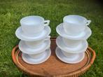 Vintage Arcopal opaline kop en schotels, 6 stuks, Huis en Inrichting, Keuken | Servies, Ophalen of Verzenden, Zo goed als nieuw