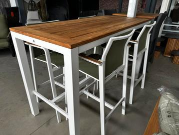 tutti barset Suns  wit aluminium / groen / 4 barstoelen beschikbaar voor biedingen