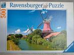 Ravensburger 500 stukjes molen, Ophalen of Verzenden, 500 t/m 1500 stukjes, Legpuzzel, Zo goed als nieuw