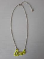 Neon geel Love Ketting met strass, Kunststof, Overige kleuren, Met strass, Ophalen of Verzenden