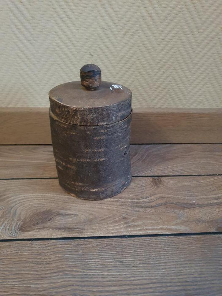 Oude Beuken houten tabakspot, Antiek en Kunst, Curiosa en Brocante, Ophalen of Verzenden