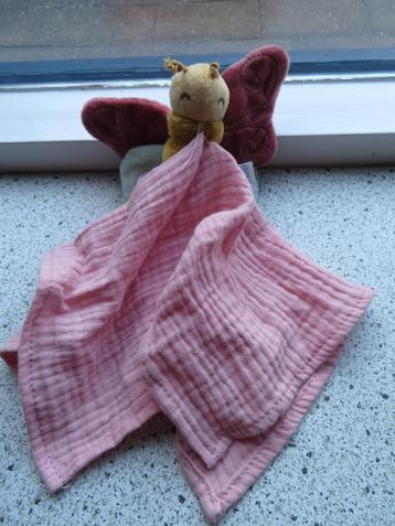 Knuffeldoek vlinder merk Little Dutch  Tiamo oudroze  beschikbaar voor biedingen