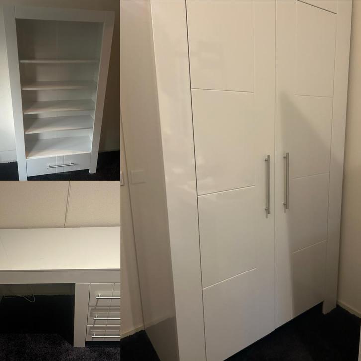 Wit Hoogglans Kledingkast, Boekenkast & Bureau, Huis en Inrichting, Kasten | Kledingkasten, Gebruikt, 200 cm of meer, 100 tot 150 cm