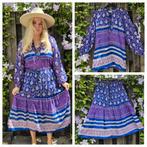 Vintage 70s India jurk set hippie romy Boomsma visionary, Maat 38/40 (M), Ophalen of Verzenden, Zo goed als nieuw, Vintage