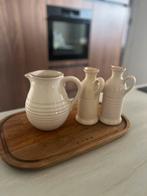 Jamie Oliver keuken karaf waterkan + oliefles keramiek beige, Huis en Inrichting, Keuken | Servies, Ophalen, Keramiek, Overige typen