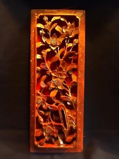 Antiek Chinees deurpaneel, Huis en Inrichting, Woonaccessoires | Wanddecoraties, Gebruikt, Ophalen of Verzenden