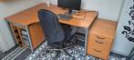 IKEA Bureau met 2 kastjes en stoel, Huis en Inrichting, Bureaus, Ophalen, Met wielen, Gebruikt, Bureau
