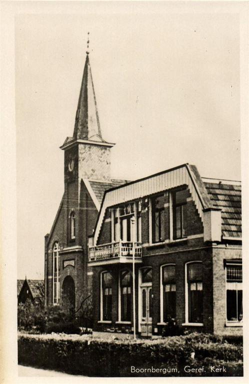 Boornbergum, Geref. Kerk - ongelopen, Verzamelen, Ansichtkaarten | Nederland, Ongelopen, Overijssel, 1920 tot 1940, Ophalen of Verzenden
