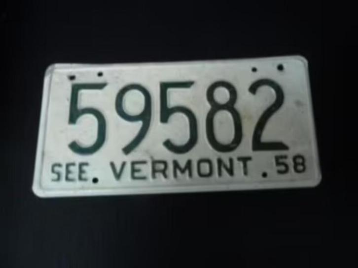 Kentekenplaat licenseplate See Vermont 1958 USA, Verzamelen, Automerken, Motoren en Formule 1, Gebruikt, Auto's, Verzenden